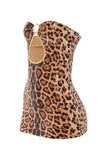 Leopard Sequin Strapless Dress