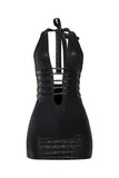 Midnight Lace Halter Dress
