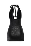 Midnight Lace Halter Dress