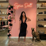 Date at Midnight Deep-V Dress