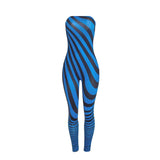 Asymmetrical Wave Two Piece Catsuit